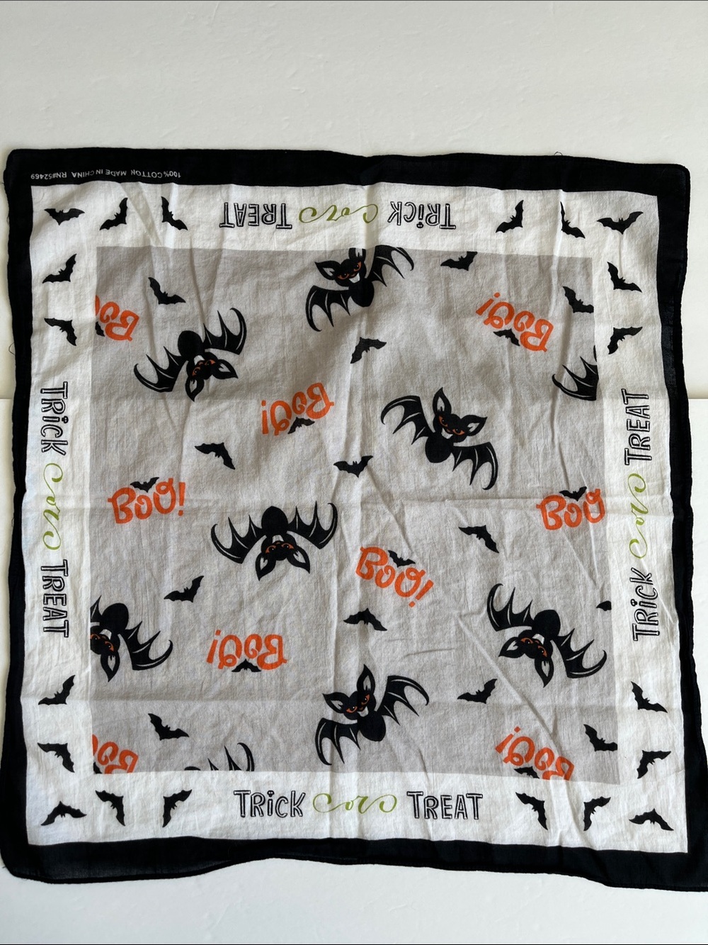 Vampire Bandana Trick or Treat Scarf Halloween Square Bats Boo